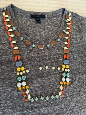 ✨ Sparkle & Shine: J.Crew Jeweled 
Statement Tee 💎